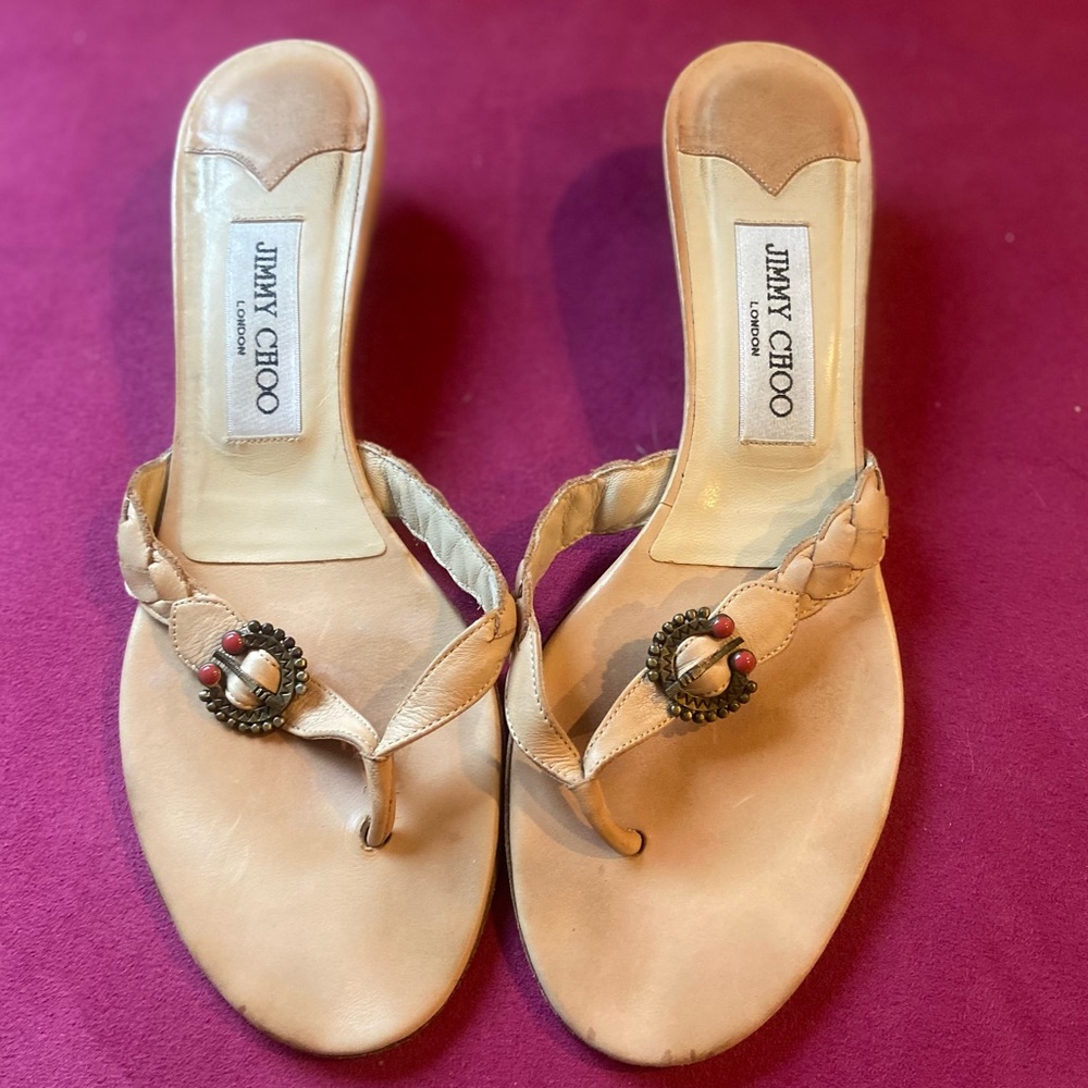 Jimmy Choo Leather slides with Western Inspired detail